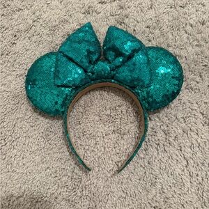 Sparkling Teal Sequin Mouse Ears Headband